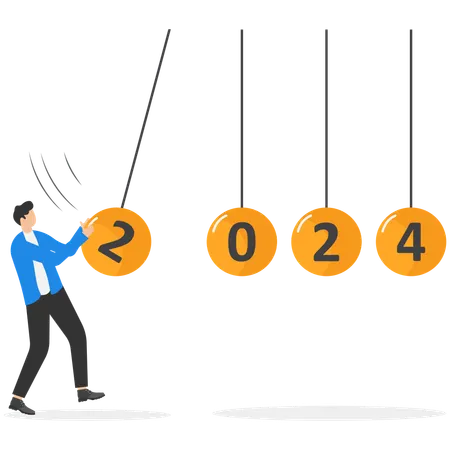 Geschäftsmann arbeitet an der Finanzkrise  Illustration