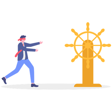 Geschäftsmann arbeitet an der Geschäftsausrichtung  Illustration