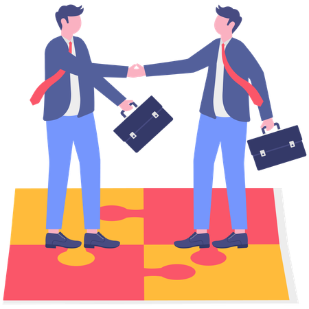 Geschäftsmann arbeitet an der Teamarbeit  Illustration