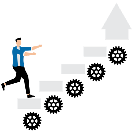 Geschäftsmann, der im Geschäftsumfeld arbeitet  Illustration