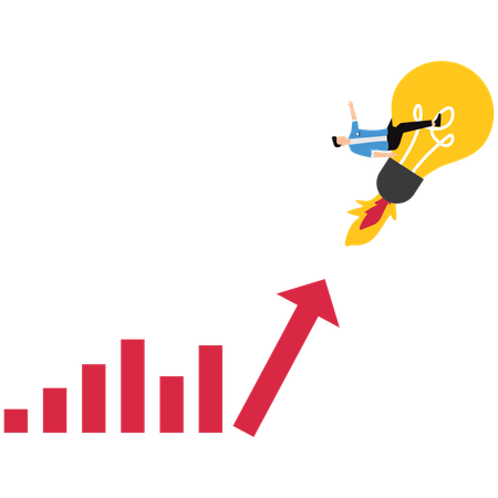 Geschäftsmann arbeitet an Startup-Idee  Illustration