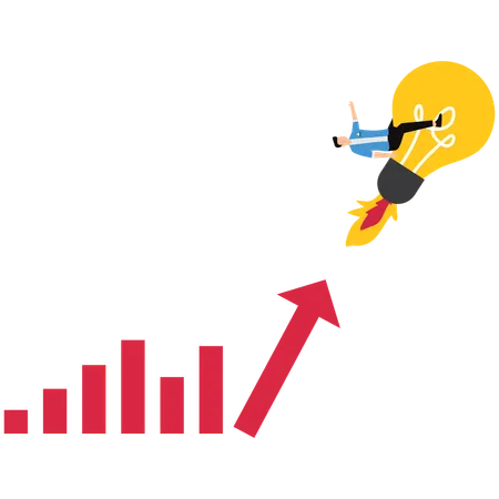 Geschäftsmann arbeitet an Startup-Idee  Illustration