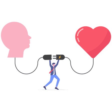 Geschäftsmann arbeitet an emotionaler Intelligenz  Illustration
