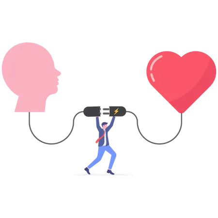 Geschäftsmann arbeitet an emotionaler Intelligenz  Illustration