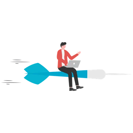 Geschäftsmann arbeitet an Geschäftsinnovationen  Illustration