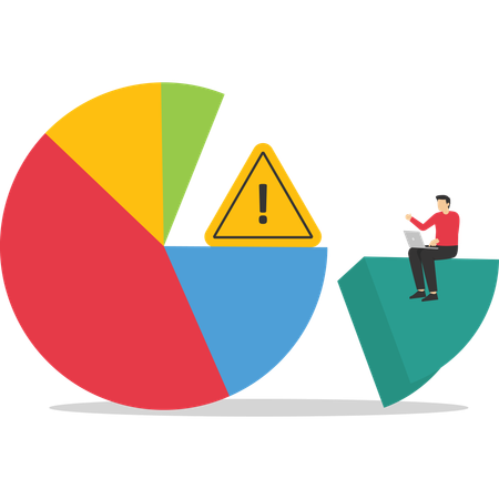 Geschäftsmann arbeitet an Geschäftsrisiken  Illustration