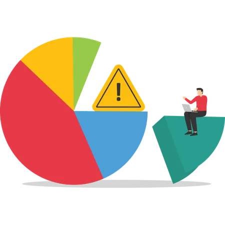 Geschäftsmann arbeitet an Geschäftsrisiken  Illustration