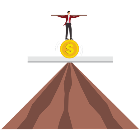 Geschäftsmann arbeitet an Geschäftsrisiken  Illustration