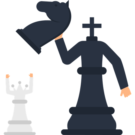 Geschäftsmann arbeitet an Geschäftsstrategie  Illustration
