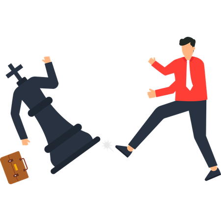 Geschäftsmann arbeitet an Geschäftsstrategien  Illustration