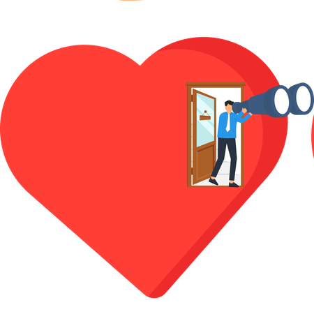 Geschäftsmann arbeitet an Geschäftsvision  Illustration