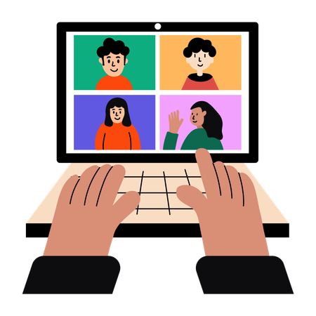Geschäftsmann arbeitet an Gesichtsfiltern  Illustration