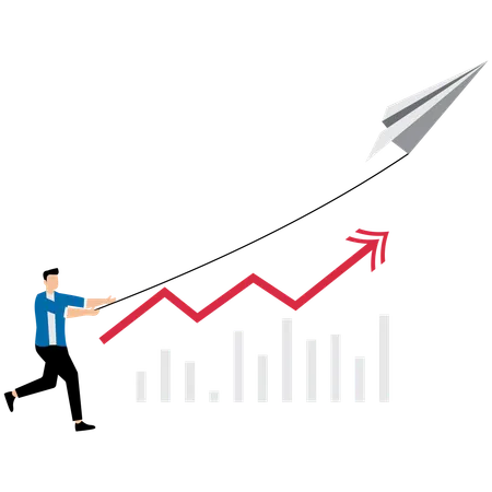 Geschäftsmann arbeitet an innovativen Strategien  Illustration