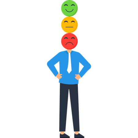 Geschäftsmann arbeitet an Kundenfeedback  Illustration