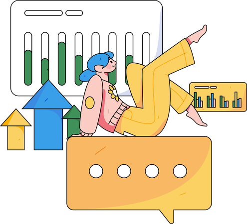 Geschäftsmann arbeitet an Produkteinführung  Illustration