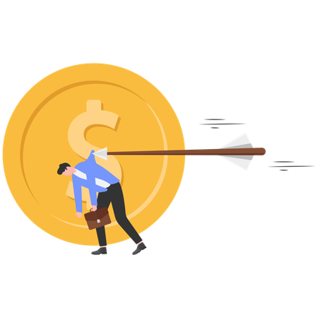 Geschäftsmann arbeitet an Rekrutierungsziel  Illustration