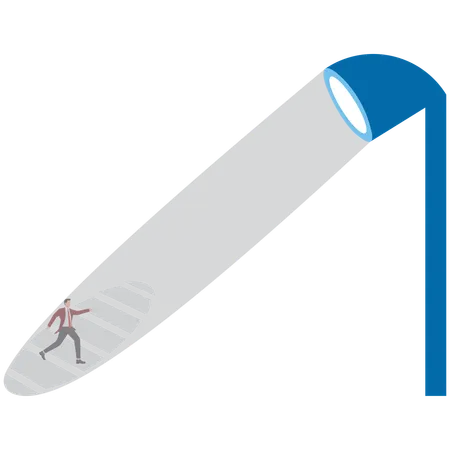 Geschäftsmann arbeitet an Karriereweg  Illustration