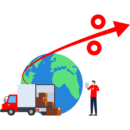 Geschäftsmann arbeitet an Steuersenkung  Illustration