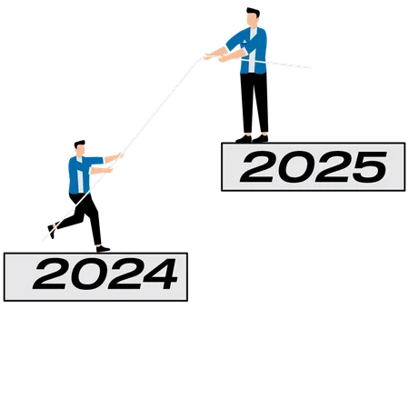 Geschäftsmann arbeitet an Unterstützung  Illustration