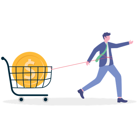 Geschäftsmann arbeitet an Währungskonflikt  Illustration