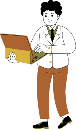 Geschäftsmann mit Laptop  Illustration