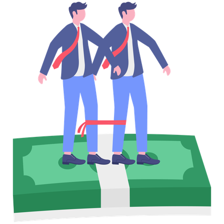 Geschäftsmann arbeitet mit Teamarbeit  Illustration