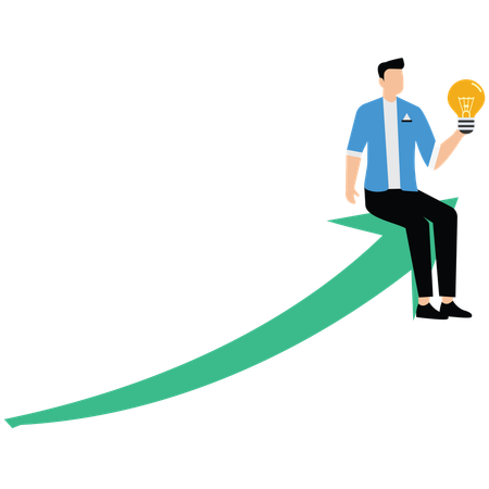 Geschäftsmann arbeitet an Wachstumsidee  Illustration