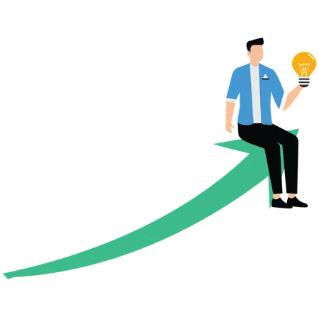 Geschäftsmann arbeitet an Wachstumsidee  Illustration