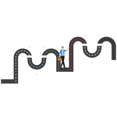 Geschäftsmann auf Karriereweg  Illustration