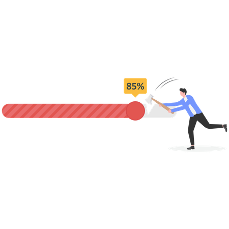 Die Geschäftsmannaufgabe wurde abgebrochen  Illustration