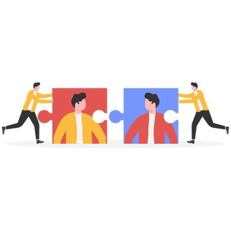 Geschäftsmann baut ein Team auf  Illustration