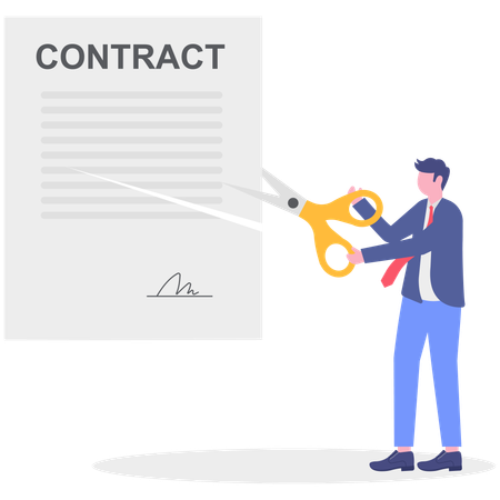 Geschäftsmann beendet Partnerschaft mit Geschäftspartnern  Illustration