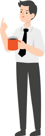 Geschäftsmann beim Kaffee  Illustration