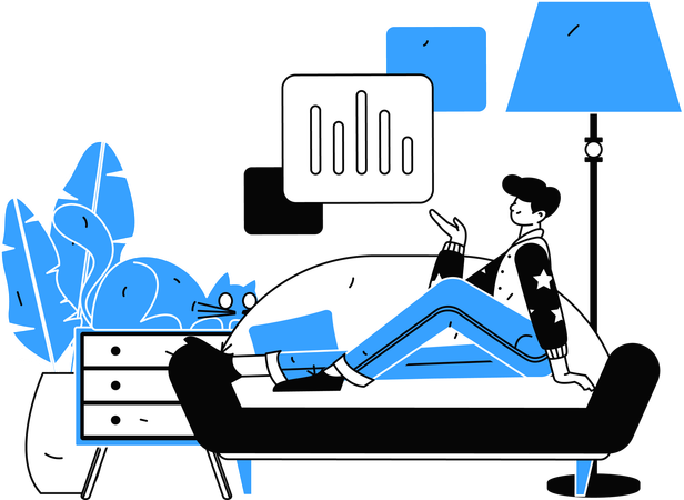 Geschäftsmann bespricht Analyseseite in Besprechung  Illustration