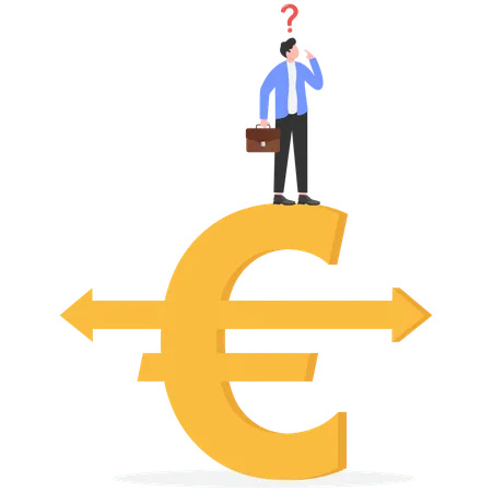 Geschäftsmann denkt über Auslandsinvestitionen nach  Illustration