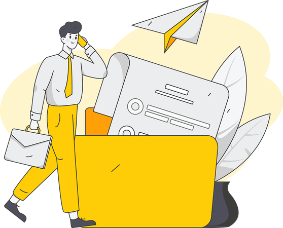 Geschäftsmann, der Arbeit findet Illustration