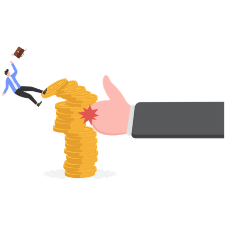Geschäftsmann durchbricht Hindernisse  Illustration