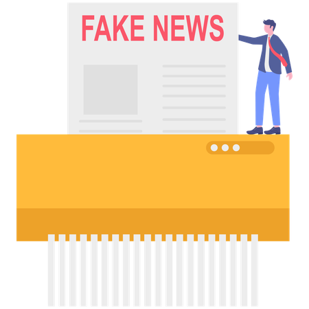 Geschäftsmann entfernt Fake News  Illustration