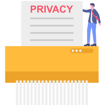 Geschäftsmann entfernt Privatsphäre  Illustration