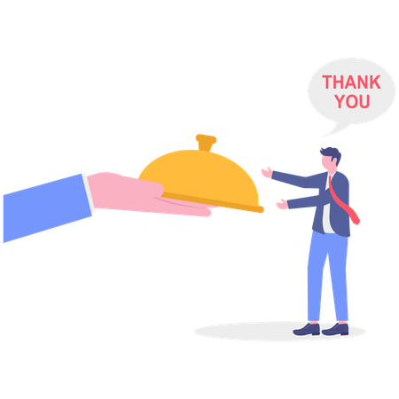 Geschäftsmann erhält besonderen Service  Illustration