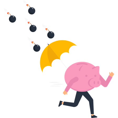 Geschäftsmann erhält finanziellen Schutz  Illustration