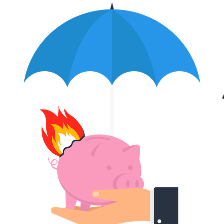 Geschäftsmann erhält finanziellen Schutz  Illustration