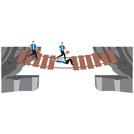 Geschäftsmann erhält geschäftliche Unterstützung  Illustration