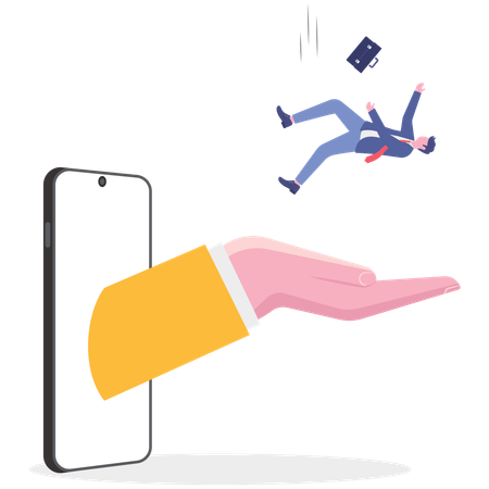 Geschäftsmann erhält geschäftliche Unterstützung Illustration