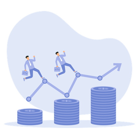 Geschäftsmann erzielt Investitionswachstum  Illustration