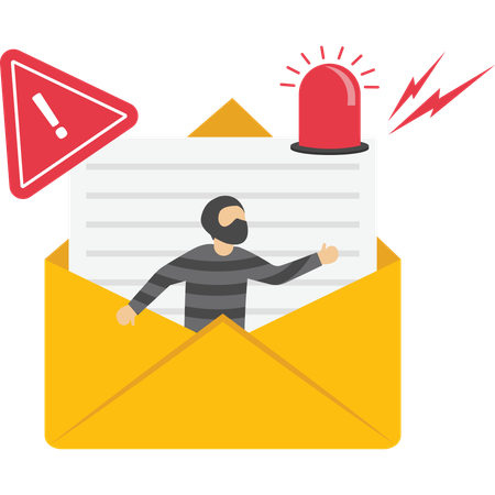 Geschäftsmann erhält Virus-Mail  Illustration