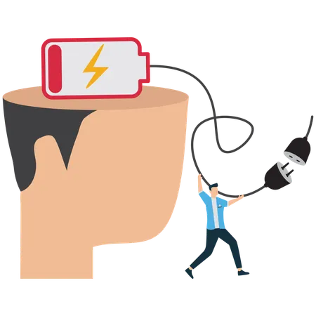 Geschäftsmann, der neue Energie tankt  Illustration