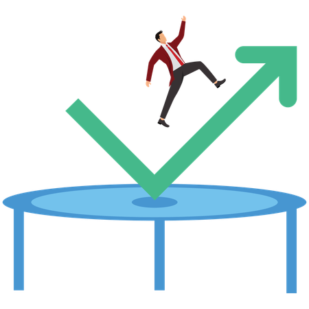 Geschäftsmann erlebt Erholung an der Börse  Illustration