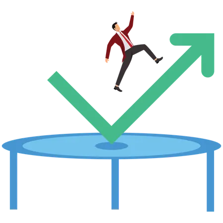 Geschäftsmann erlebt Erholung an der Börse  Illustration