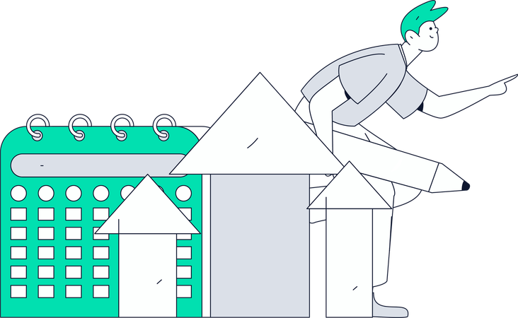 Geschäftsmann bei der Aufgabenverteilung  Illustration